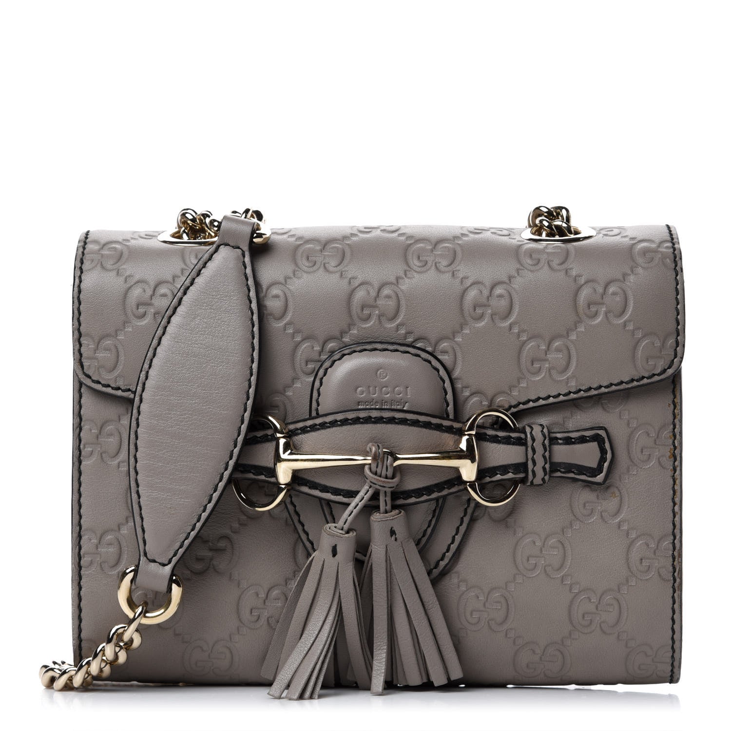 Gucci Guccissima Mini Emily Chain Shoulder Bag Storm Grey 1 of 11