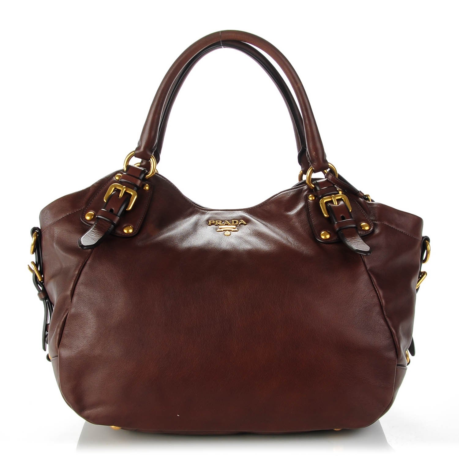 Prada Soft Calf Shoulder Bag Bruciato 1 of 8