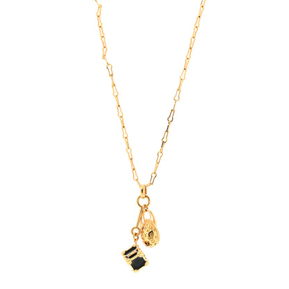 Louis Vuitton Monogram LV Luggage Charms Necklace Gold 1 of 6