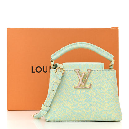 Louis Vuitton Taurillon Summer Stardust Mini Capucines Vert D'eau 10 of 10