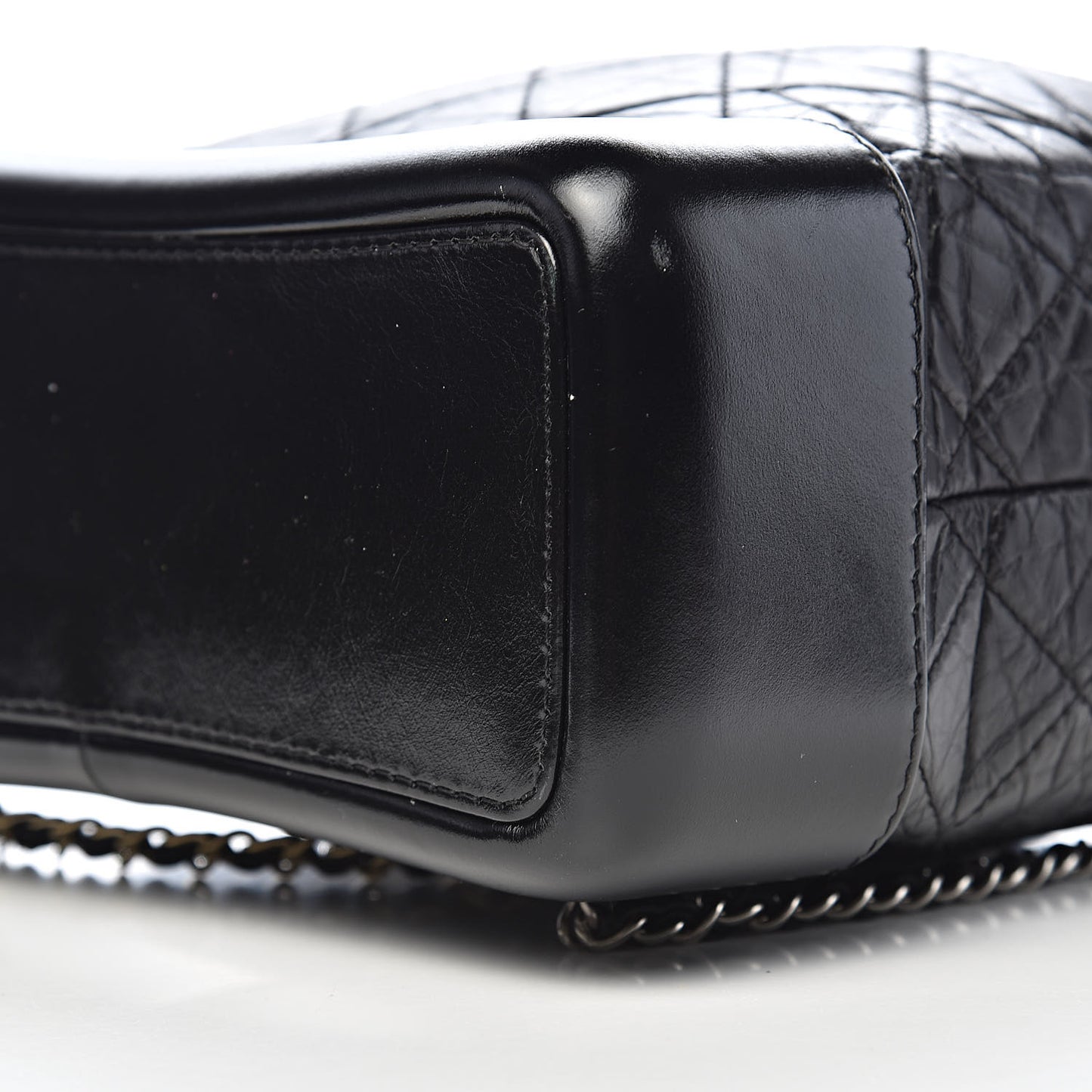 Aged Calfskin Quilted Small Gabrielle Backpack Black