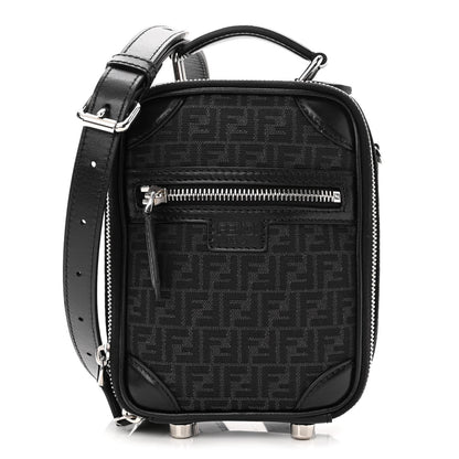 Fendi Recycled Fabric Jacquard Vitello Astro Micro FF Mini Trolley Bag Asfalto Black 1 of 10