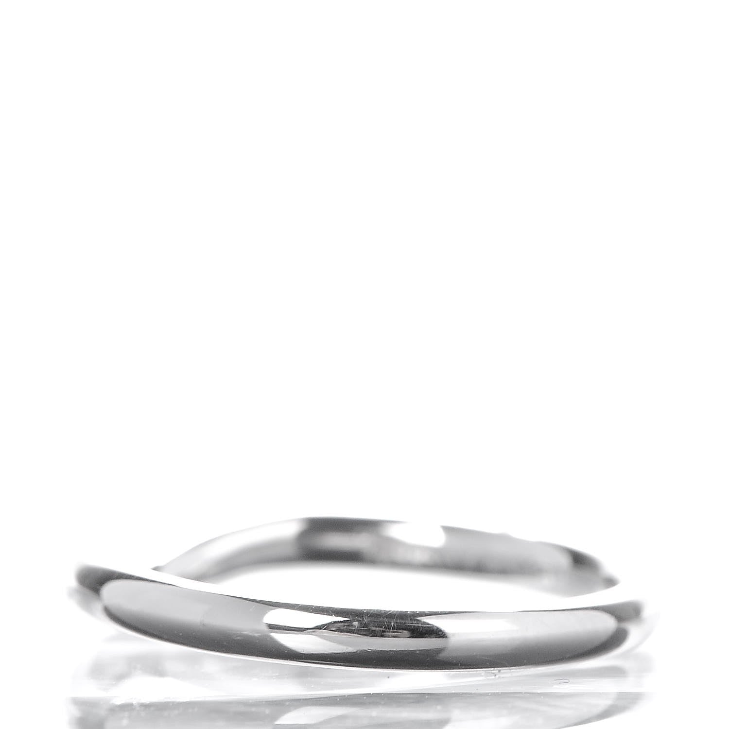 Tiffany Platinum Diamond Elsa Peretti Curved Wedding Band Ring 5.5 3 of 5