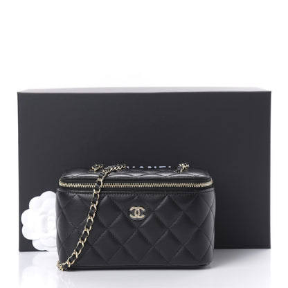 Chanel Lambskin Quilted Small Vanity Case With Chain Black 11 of 11
