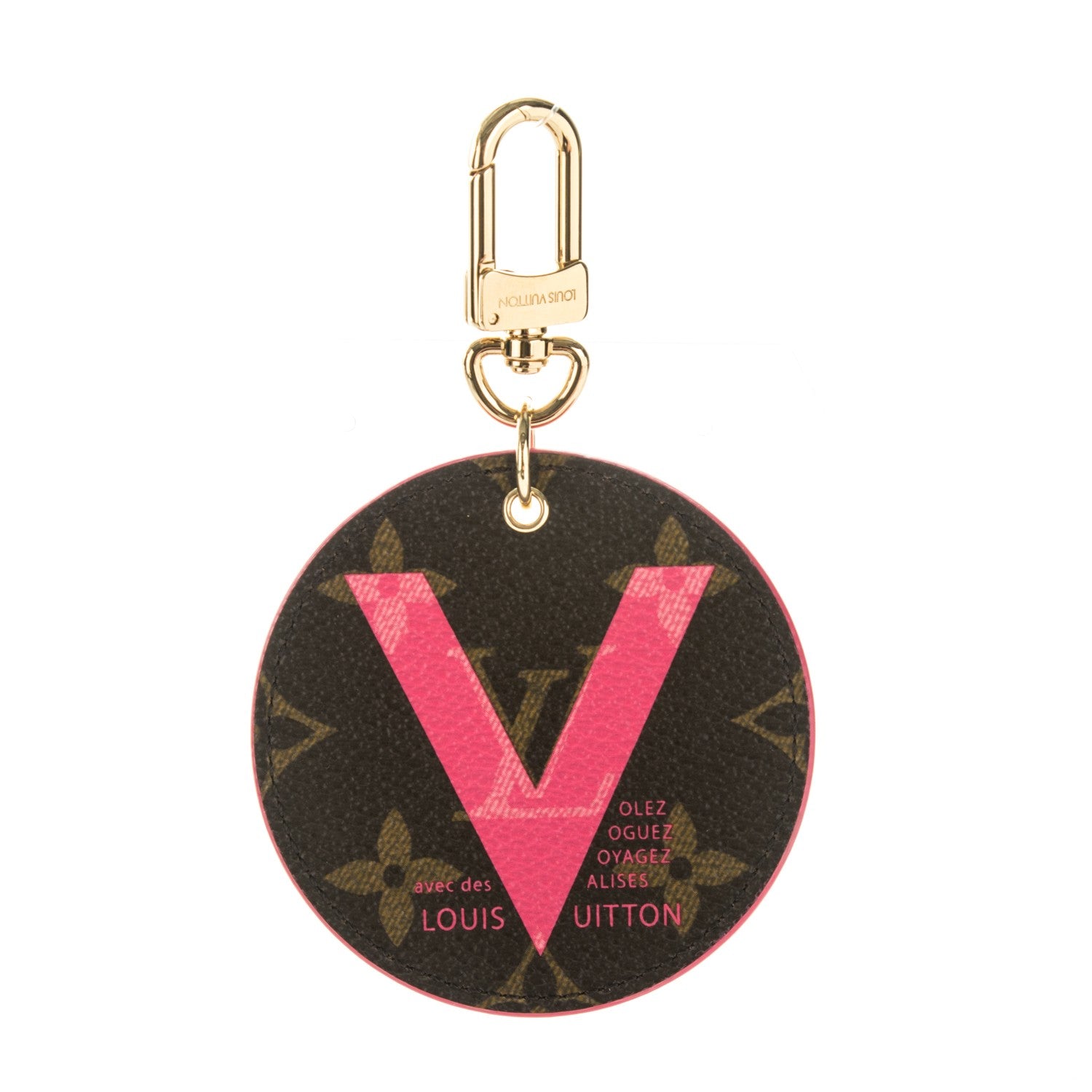 Louis Vuitton Monogram Illustre V Bag Charm Key Ring Grenade 1 of 5