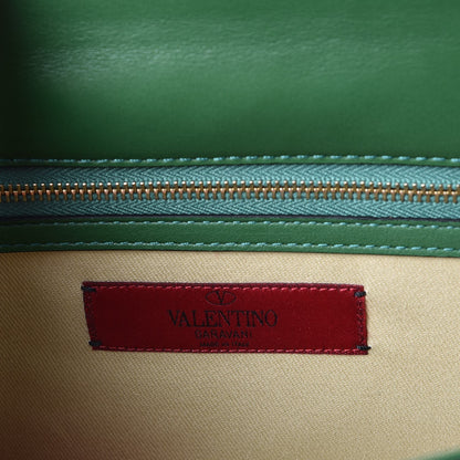 Valentino Garavani Vitello Medium Glam Lock Rockstud Flap Pop Green 6 of 8