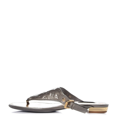 Louis Vuitton Vernis No Doubt Thong Sandals 39 Gris Art Deco 1 of 13