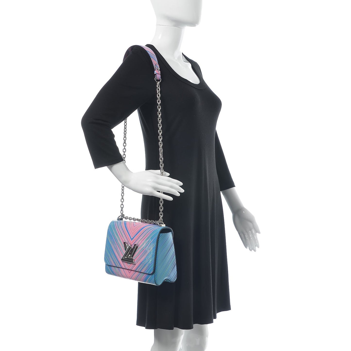 Epi Tropical Twist Shoulder Bag MM Blue Rose