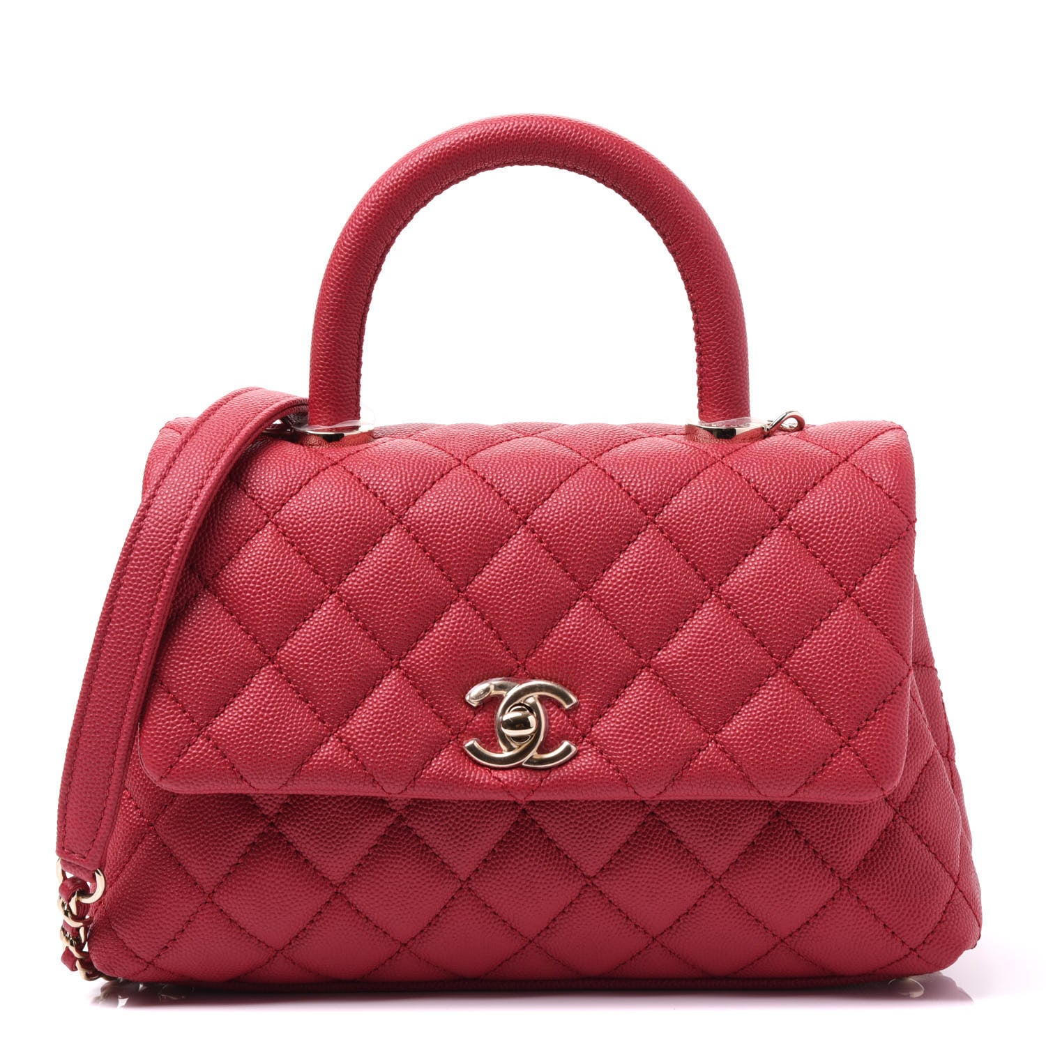 Chanel Caviar Quilted Mini Coco Handle Flap Fuchsia 1 of 10