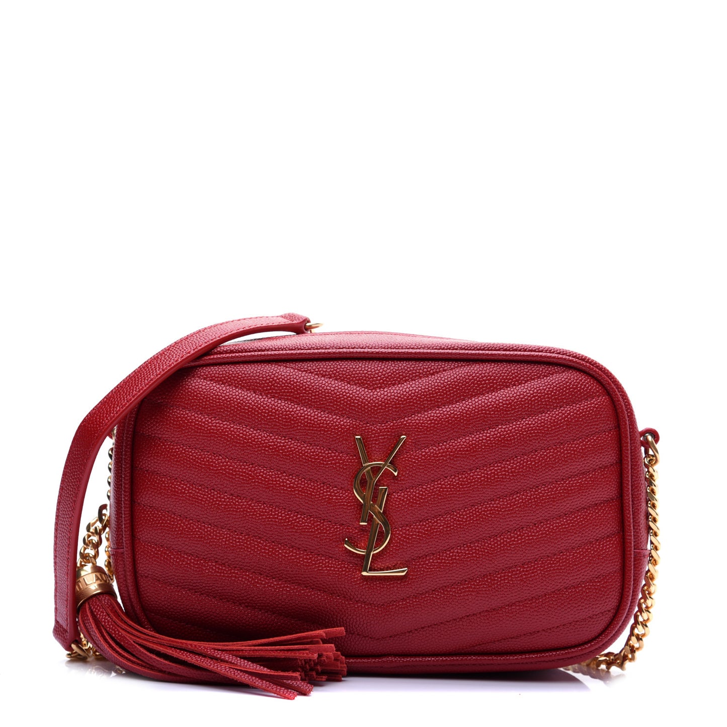 Grain De Poudre Matelasse Monogram Mini Lou Camera Bag Eros Red