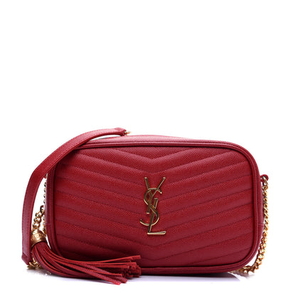 Saint Laurent Grain De Poudre Matelasse Monogram Mini Lou Camera Bag Eros Red 1 of 13