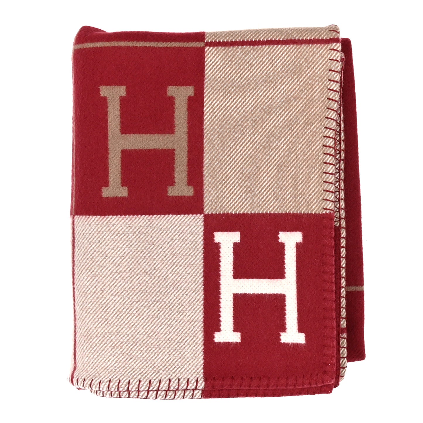 Wool Cashmere Avalon III Blanket Ecru Rouge H