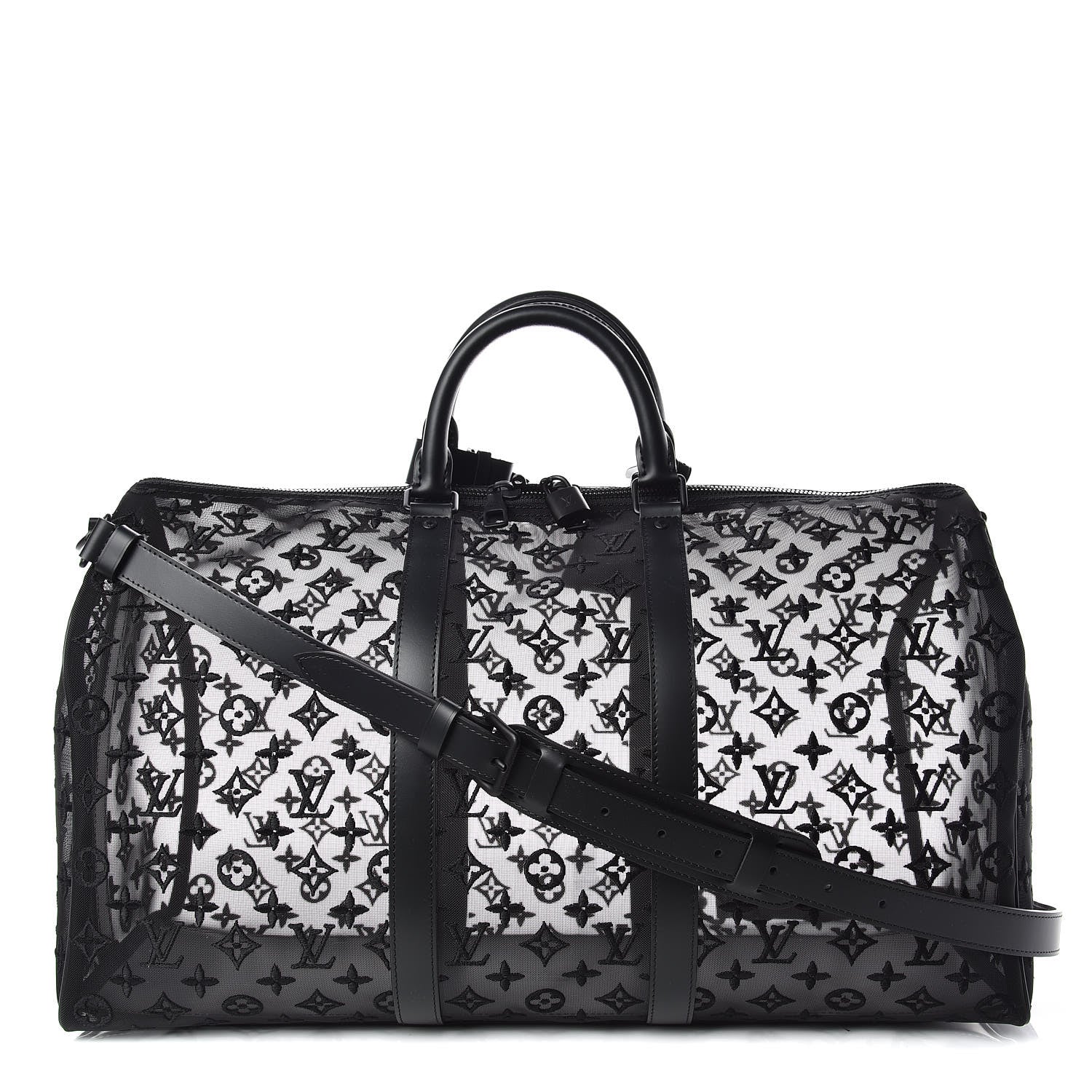 Louis Vuitton Monogram See Through Keepall Bandouliere 50 Black 1 of 10