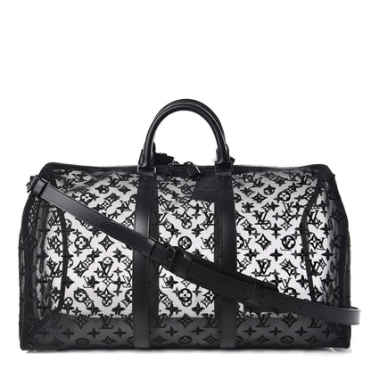 Louis Vuitton Monogram See Through Keepall Bandouliere 50 Black 1 of 10