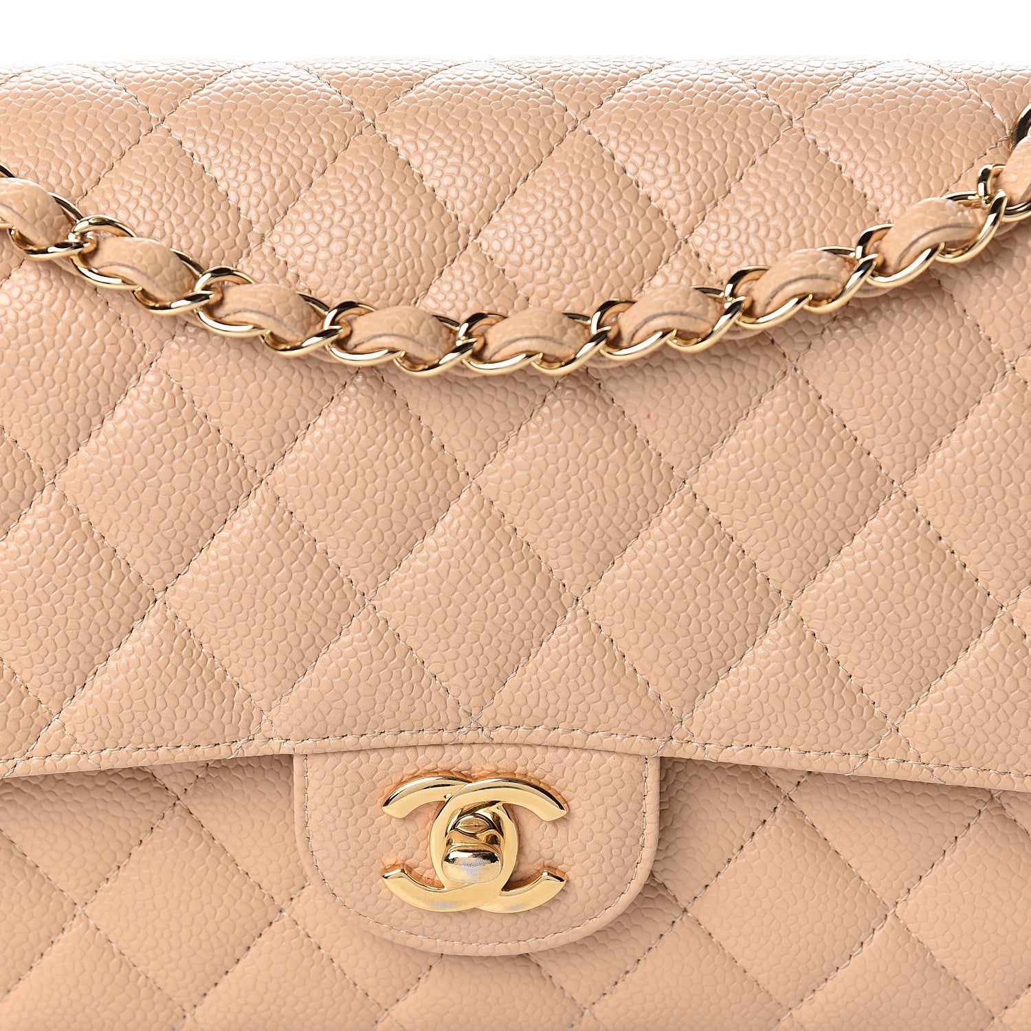 Chanel Caviar Quilted Medium Double Flap Beige Clair 10 of 12
