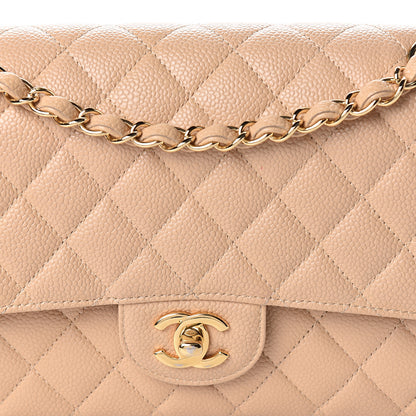 Chanel Caviar Quilted Medium Double Flap Beige Clair 10 of 12
