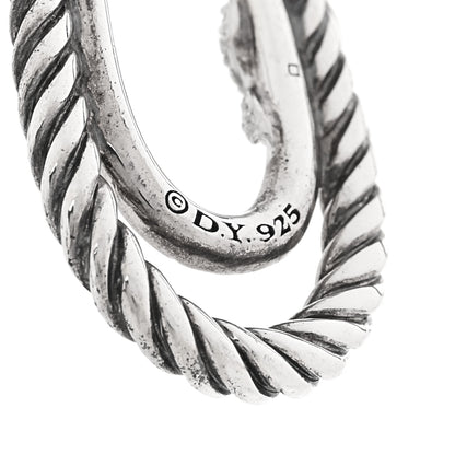 David Yurman Sterling Silver Diamond X Drop Earrings 4 of 4