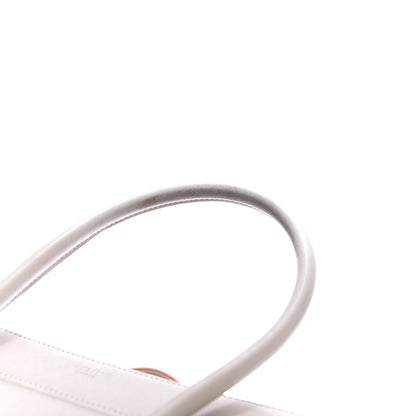 Celine Smooth Calfskin Medium Phantom Luggage Chalk Orange Trim 12 of 13