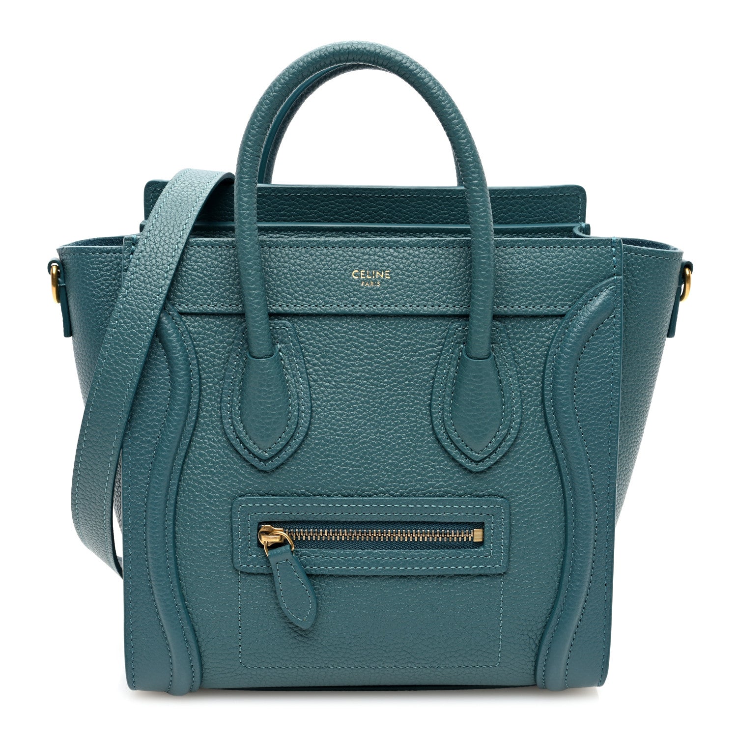 Celine Baby Drummed Calfskin Nano Prussian Blue 1 of 10