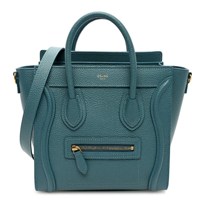 Celine Baby Drummed Calfskin Nano Prussian Blue 1 of 10