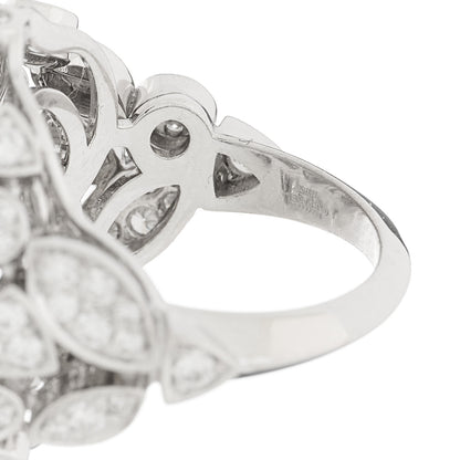 Chanel 18K White Gold Diamond 3.50ct Bouton de Camelia Ring 52 6 9 of 10