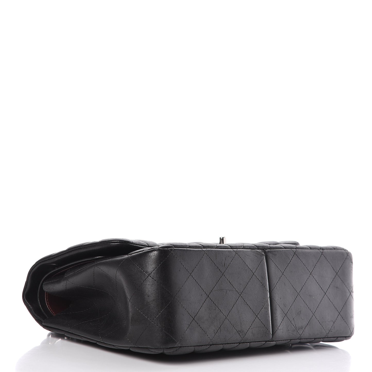 Lambskin Quilted Jumbo Double Flap Black