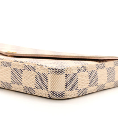 Louis Vuitton Damier Azur Pochette Felicie Chain Wallet Rose Ballerine 10 of 10