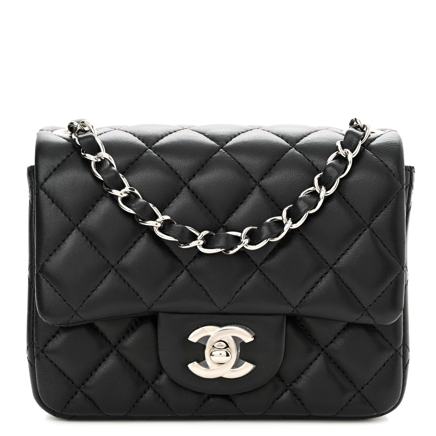 Chanel Lambskin Quilted Mini Square Flap Black 1 of 11