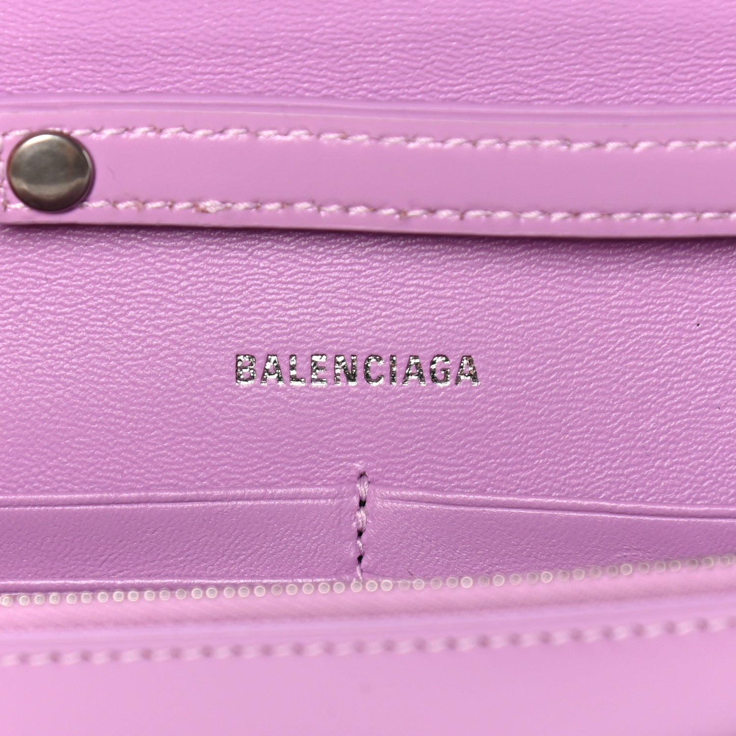 Balenciaga Shiny Box Calfskin Tonal B Hourglass Chain Bag Liliac 5 of 6
