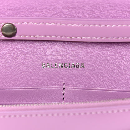 Balenciaga Shiny Box Calfskin Tonal B Hourglass Chain Bag Liliac 5 of 6