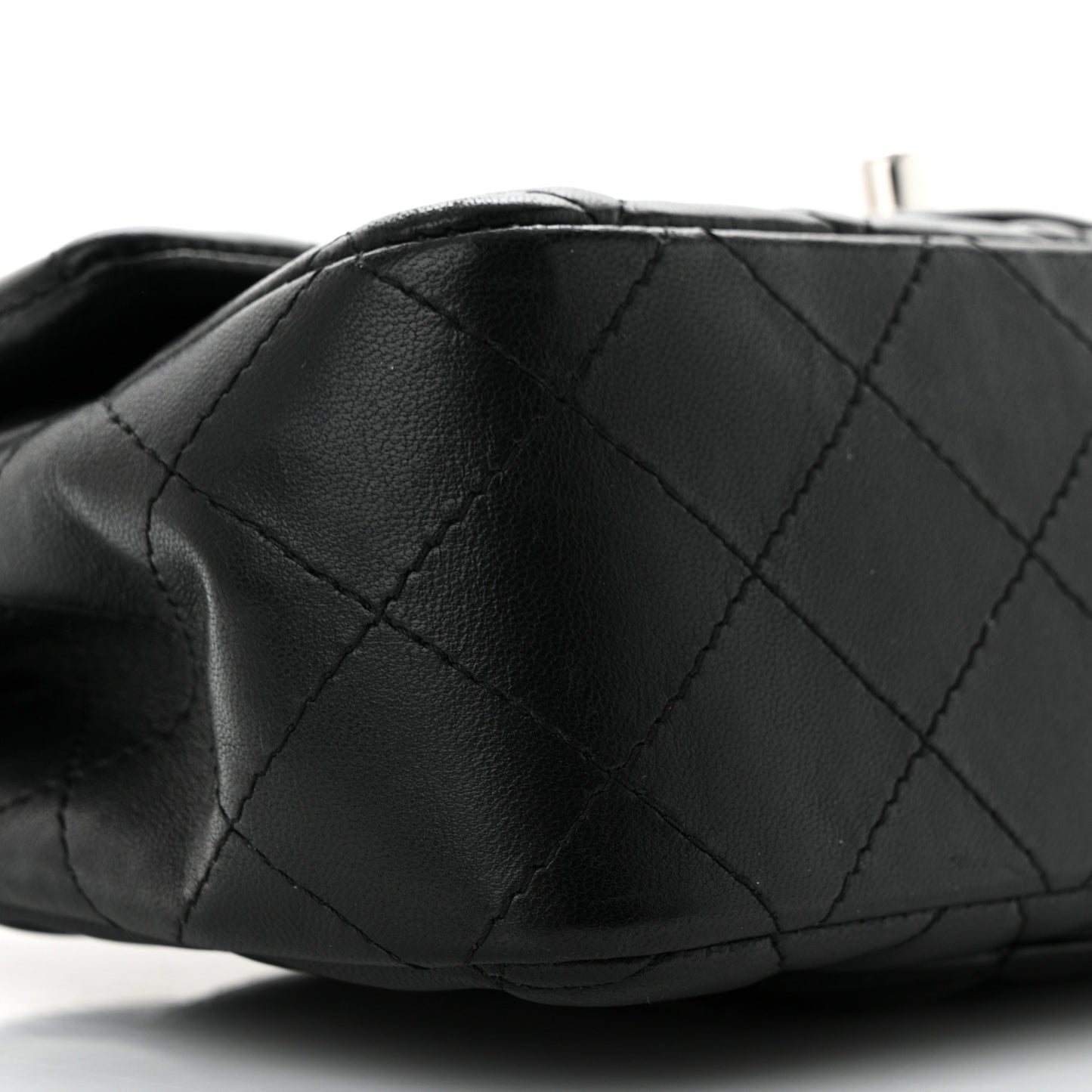 Lambskin Quilted Mini Rectangular Flap Black