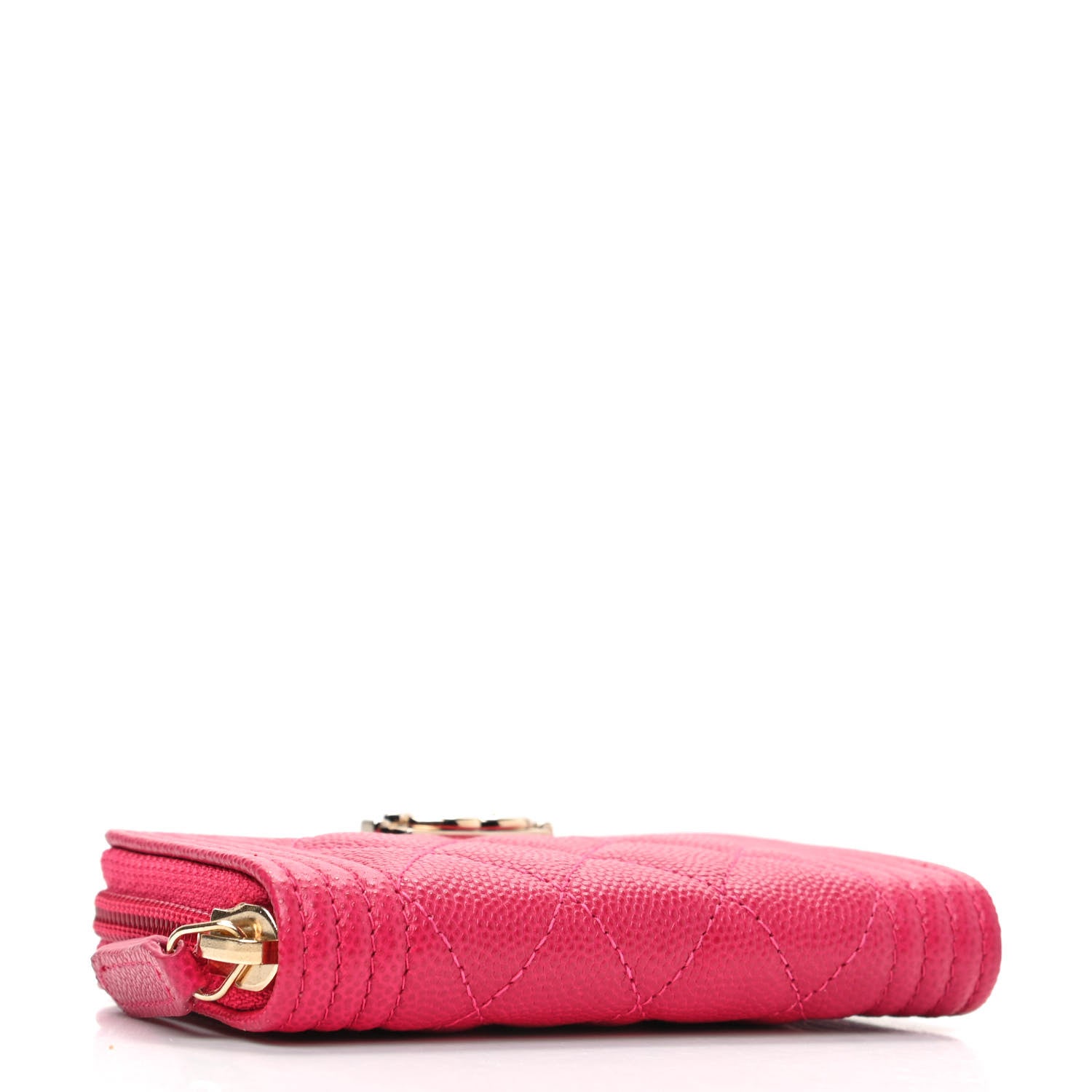 Chanel Caviar Quilted Boy Zip Around Coin Purse Wallet Fuchsia 4 of 8