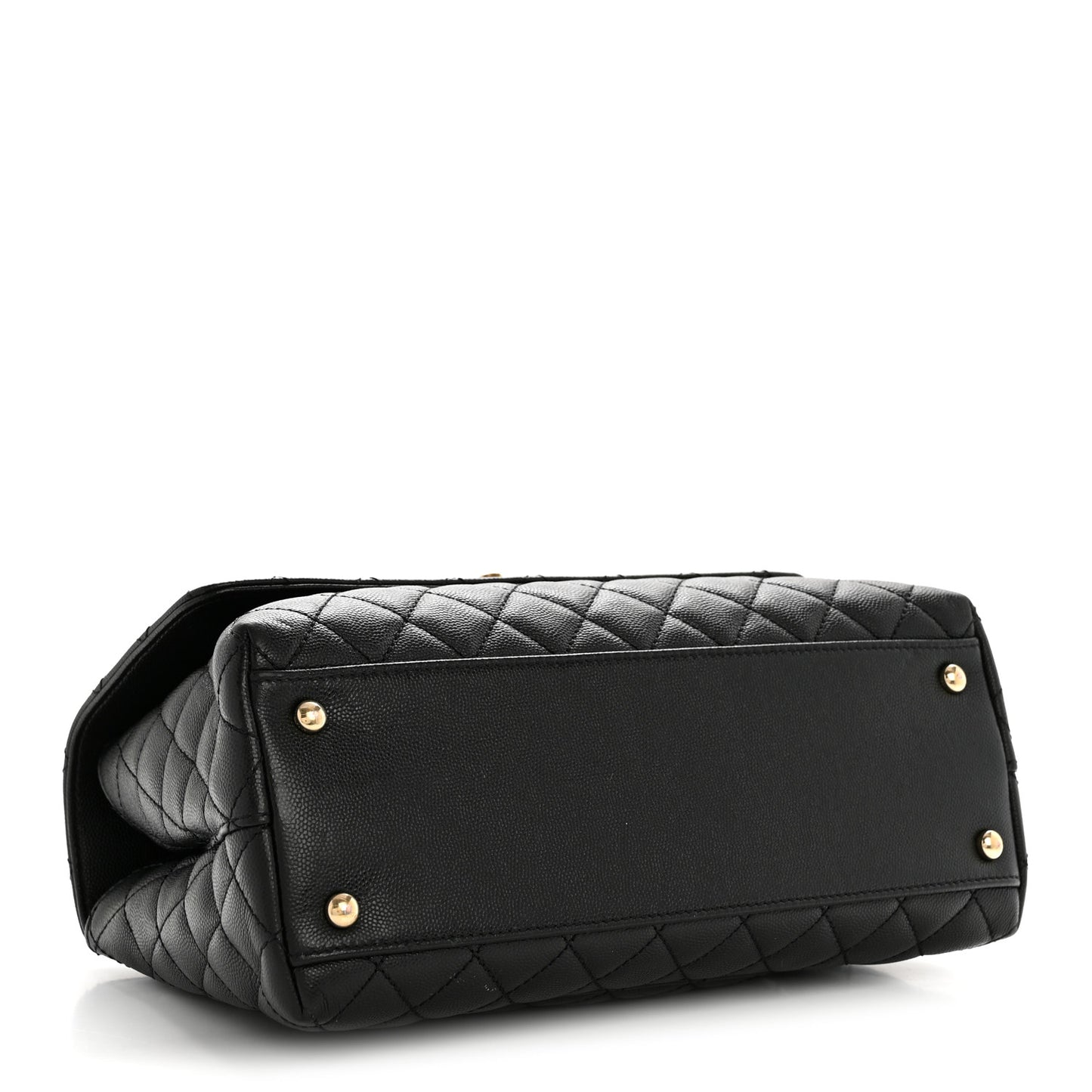 Caviar Quilted Small Coco Handle Flap Black
