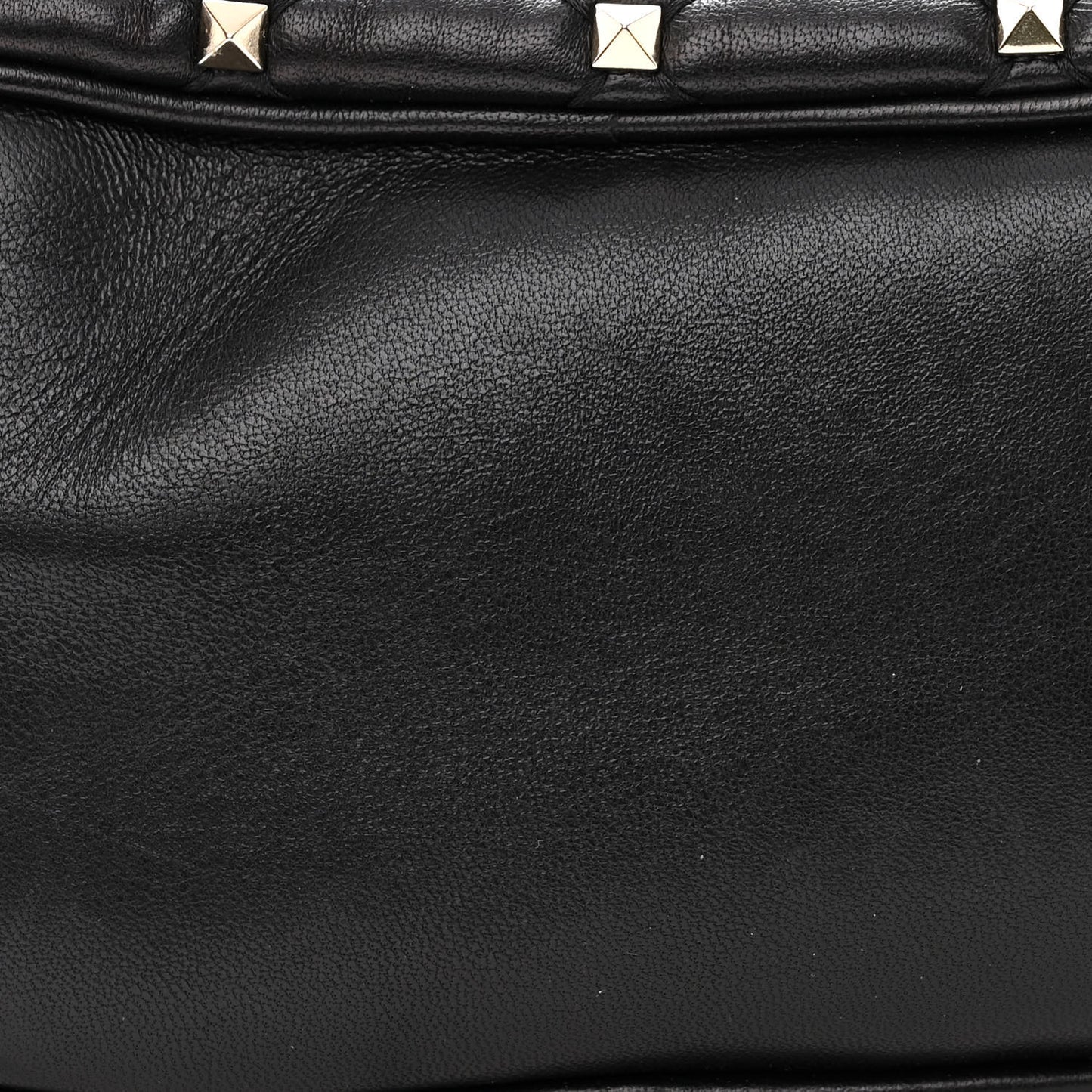 Nappa Rockstud Spike Double Zip Camera Crossbody Bag Black