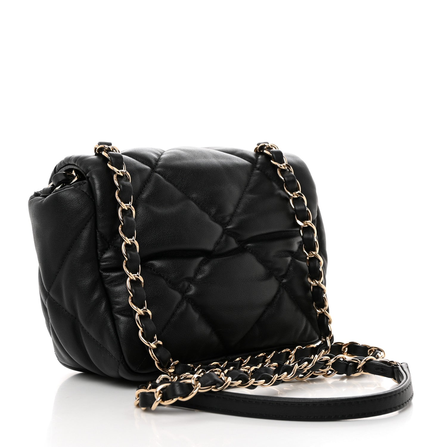 Chanel Calfskin Quilted Mini Square Bubbly Flap Black 3 of 10