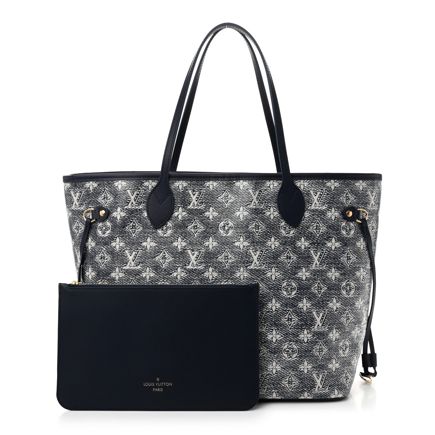 Louis Vuitton Monoglam Neverfull MM Blue 3 of 11