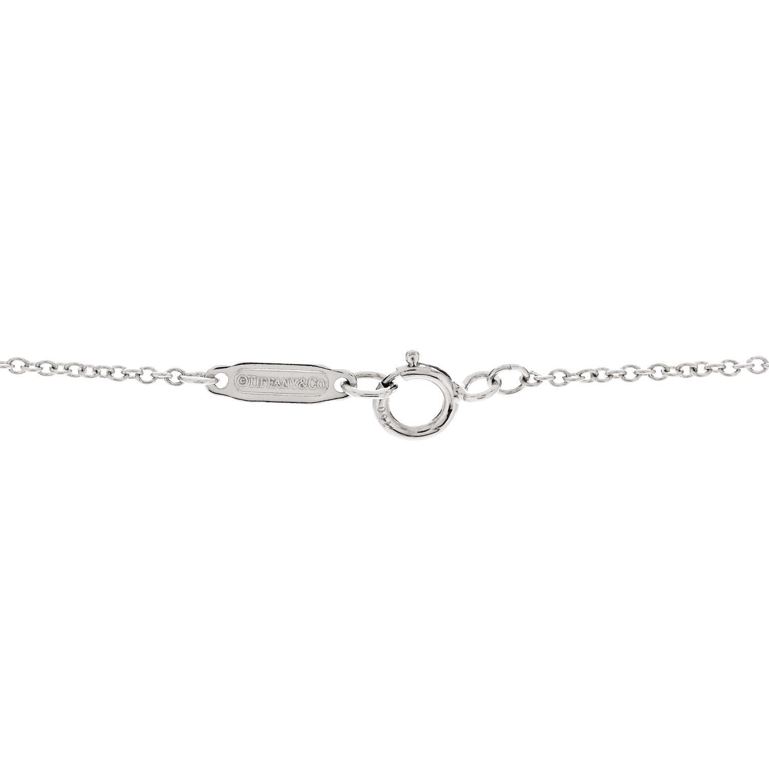 Tiffany 18K White Gold Diamond Atlas Key Pendant Necklace 5 of 7