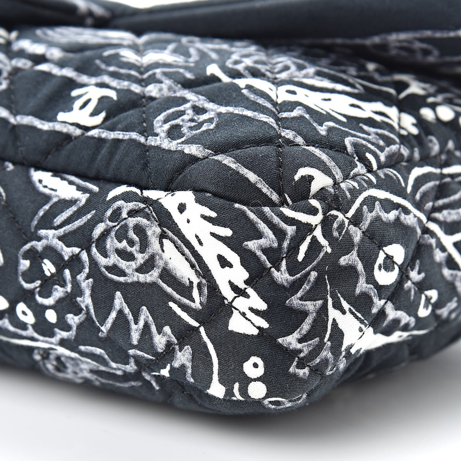 Chanel Cotton Quilted Small Bandana Single Flap Navy 10 of 10