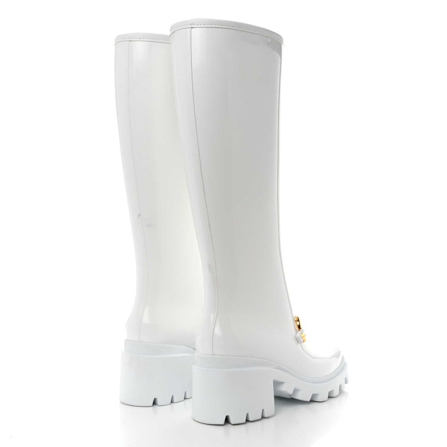 Gucci Rubber Horsebit Knee High Boots 37 Great White 4 of 8