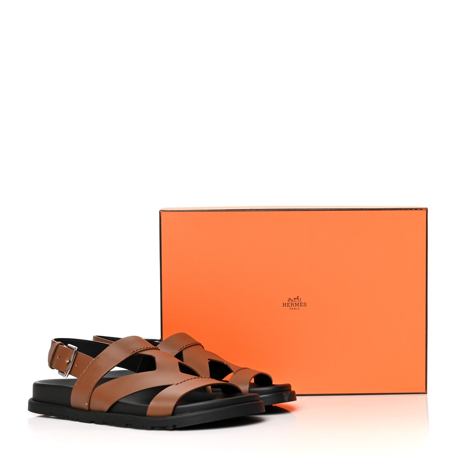 Hermes Calfskin Womens Delphes Sandals 41 Gold 8 of 8