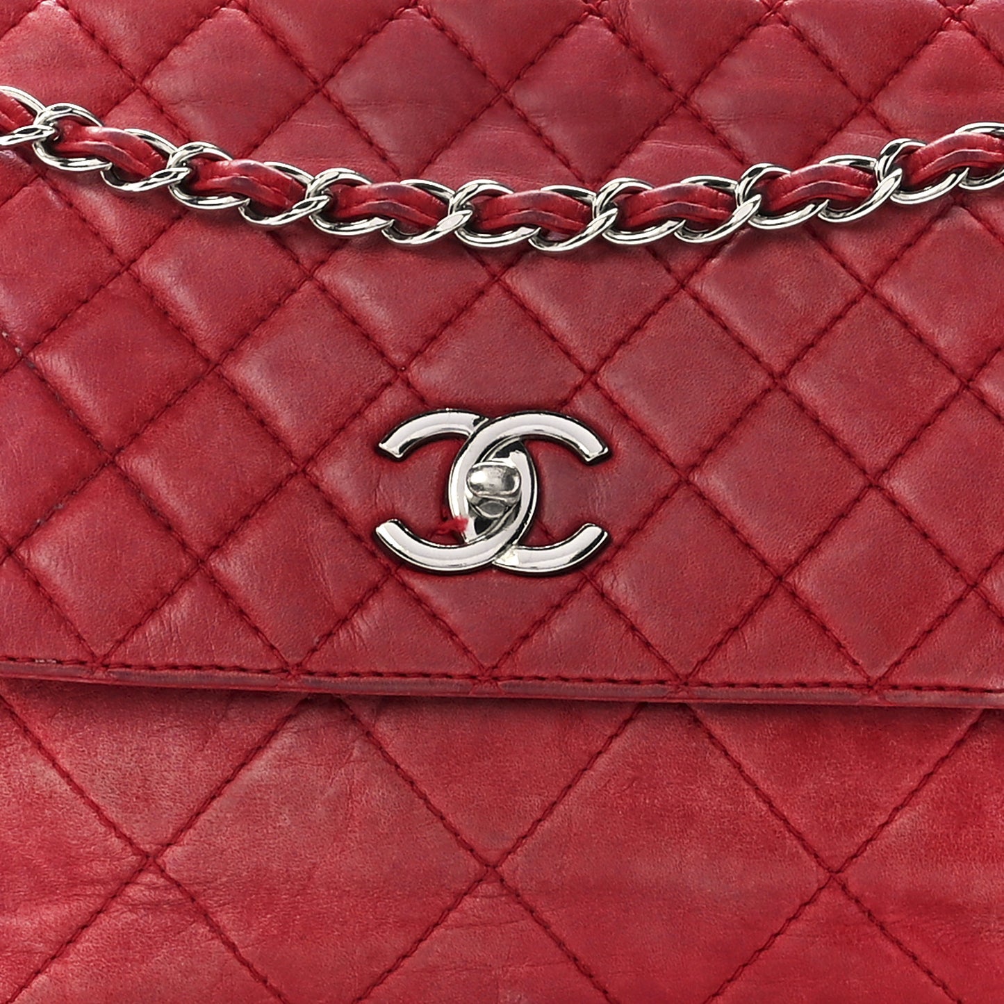 Calfskin Quilted In The Business Flap Bag Red