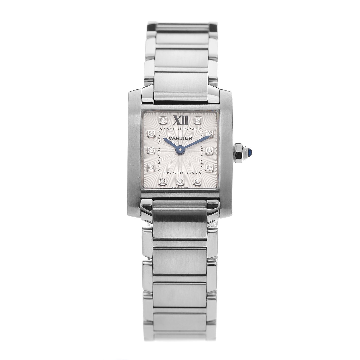 Stainless Steel Diamond 20mm Tank Francaise Quartz Watch