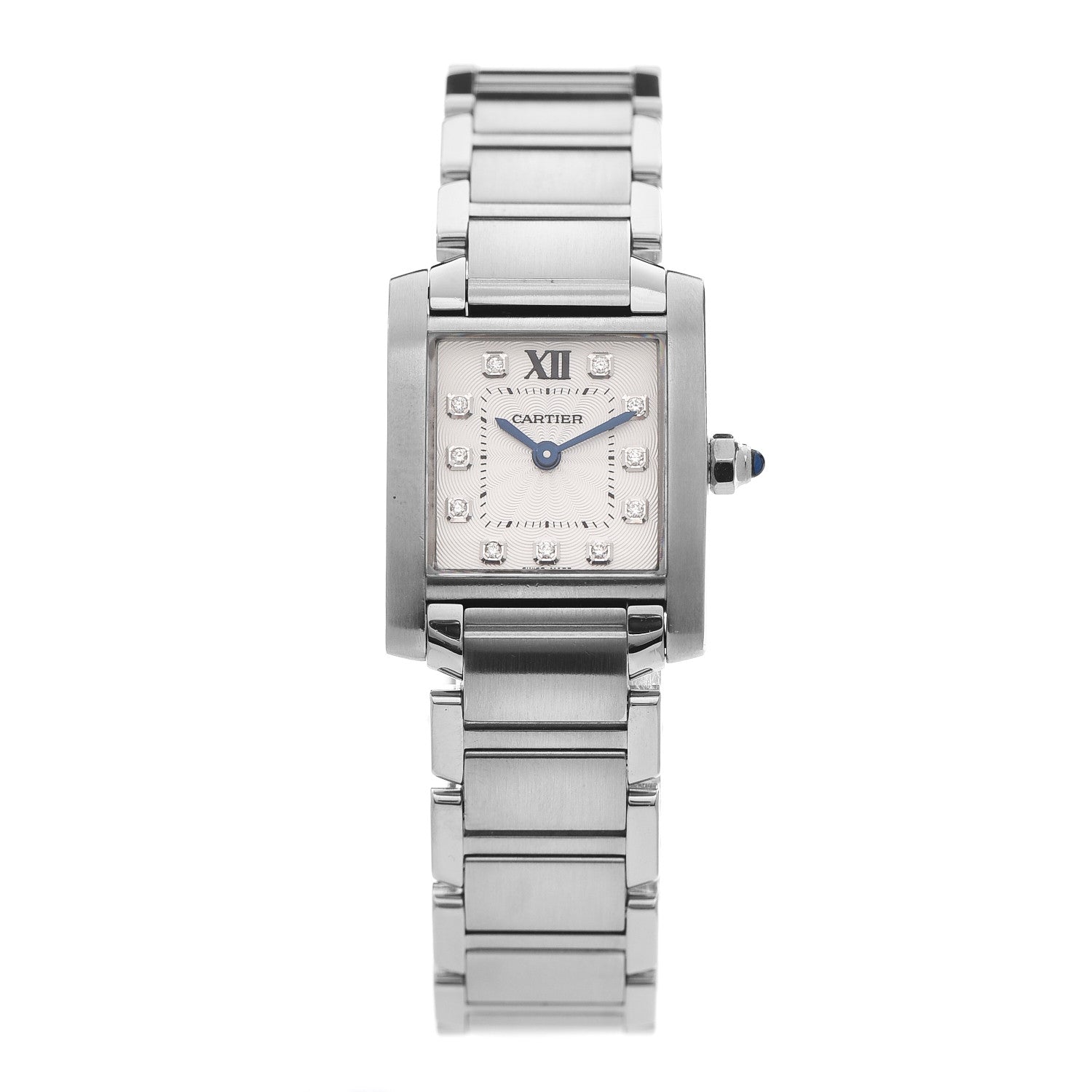 Cartier Stainless Steel Diamond 20mm Tank Francaise Quartz Watch 1 of 6