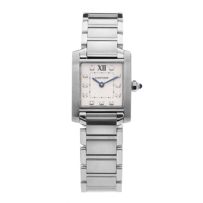 Cartier Stainless Steel Diamond 20mm Tank Francaise Quartz Watch 1 of 6