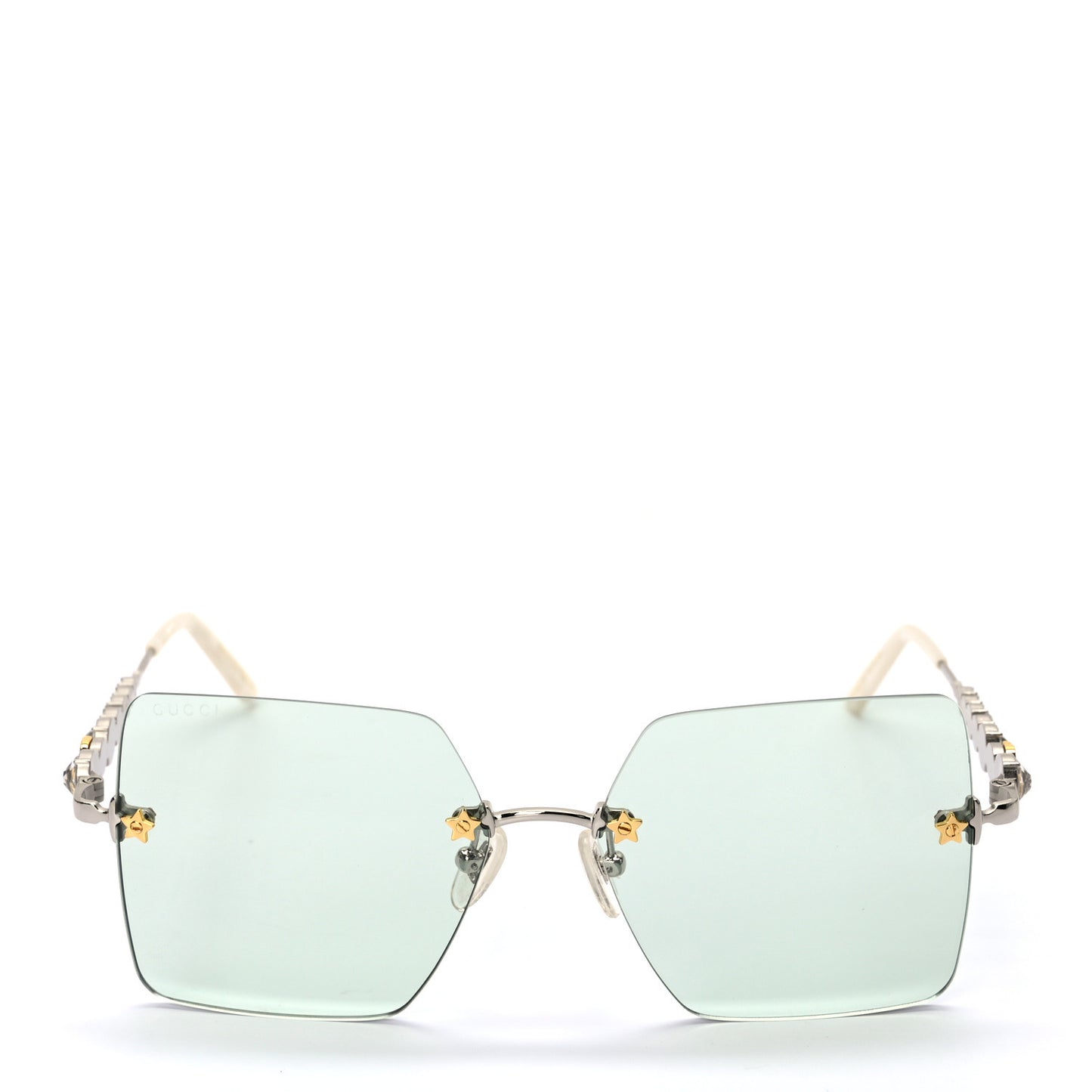 Crystal Metal Sunglasses GG0644S Blue Silver