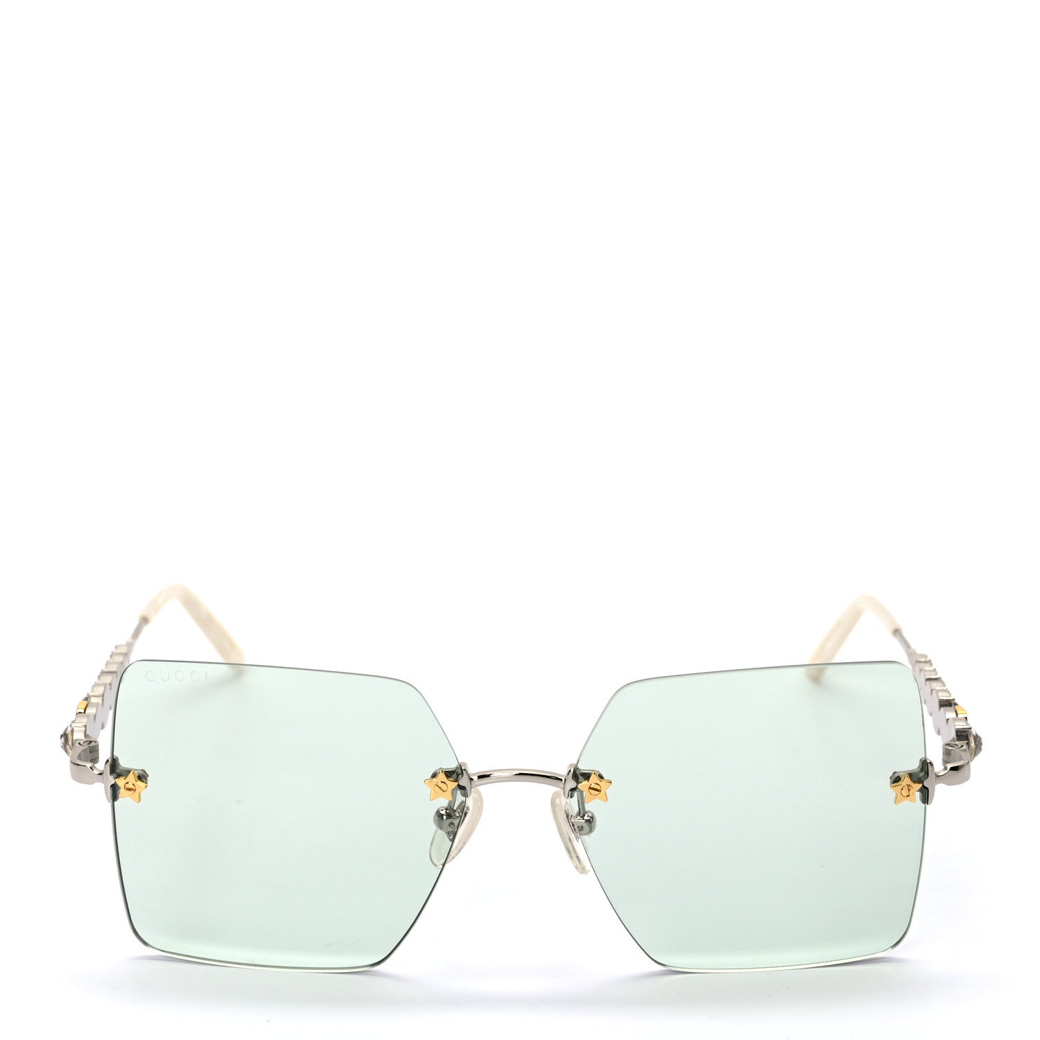 Gucci Crystal Metal Sunglasses GG0644S Blue Silver 2 of 8