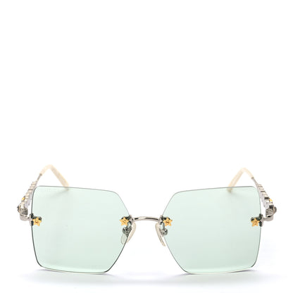 Gucci Crystal Metal Sunglasses GG0644S Blue Silver 2 of 8