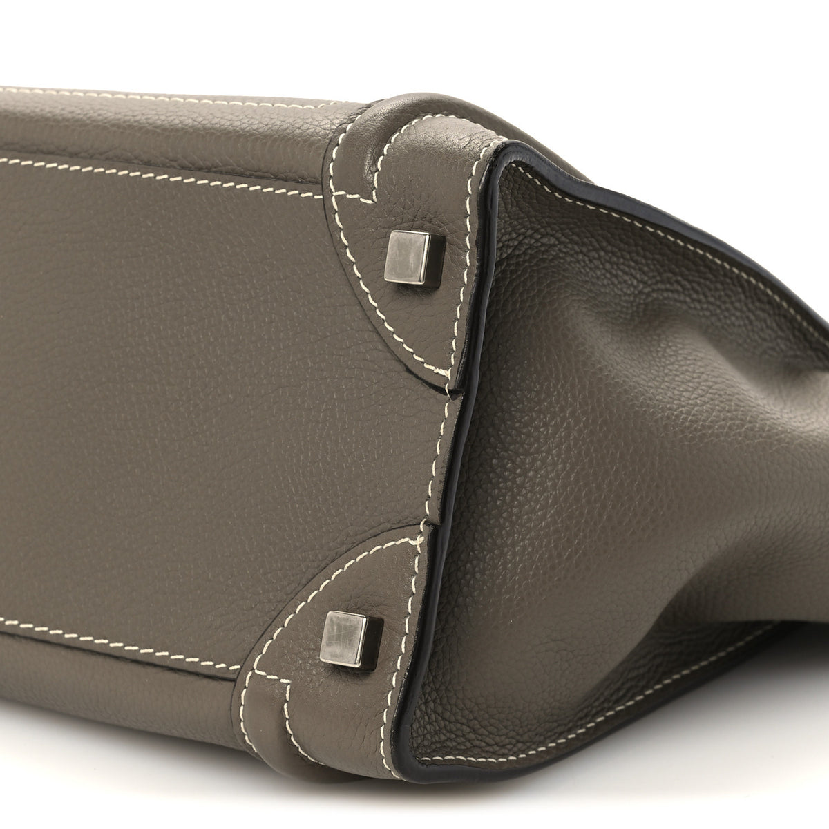 Celine Drummed Calfskin Micro Luggage Souris 10 of 10