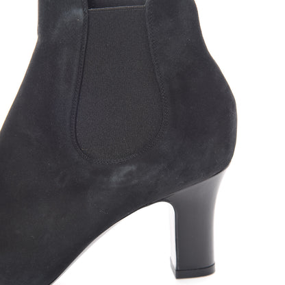 Louis Vuitton Suede Monogram Uniformes Cap Toe Chelsea 75mm Ankle Boots 36.5 Black 9 of 11