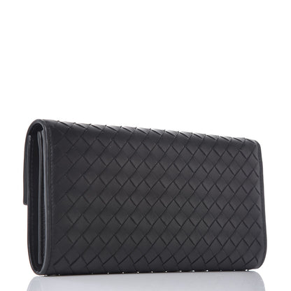 Bottega Veneta Nappa Intrecciato Continental Flap Wallet Black 3 of 9